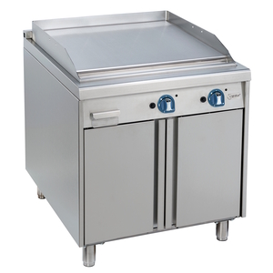 Gas countertop griddle with cabinet