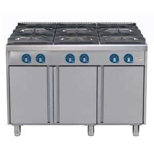 Gas countertop cooker with cabinet